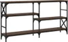 vidaXL Konzolový stolík hnedý dubový vzhľad 150x29x76,5 cm Náhľad obrázku produktu 6