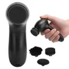 A hand holding an electric shoe polisher with interchangeable brush heads displayed below. Náhled obrázku produktu