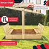 KOTARBAU® Sandkasten mit Dach 140x140 cm Holz mit Abdeckung Produktbild-Vorschau 2
