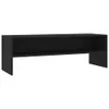 A black TV stand with a single shelf, shown against a white background. Podgląd zdjęcia produktu