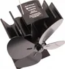 A black stove fan with four blades is shown against a white background. Podgląd zdjęcia produktu