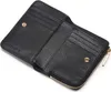 An open black leather wallet is shown against a white background. Produktbild-Vorschau