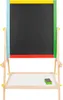 A double-sided easel with a blackboard and a whiteboard, a small eraser is on the whiteboard. Náhľad obrázku produktu
