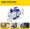 Vákuová pumpa SucceBuy, 12 CFM, 1 hp, dvojstupňová HVAC Náhľad obrázku produktu 7