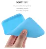 A hand holding a flexible blue phone case. Produktbild-Vorschau