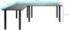 SyberDesk Gaming Pro LED rohový stôl 197 x 132 cm s LED Náhľad obrázku produktu 3