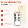 An image showing a remote control and a list of features for a flameless LED candle. Produktbild-Vorschau