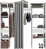 Ankleidezimmer mit Vorhang - Weiß - L 198 x T 40 x H 203 cm Produktbild-Vorschau 7