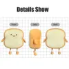 A plush toy in the shape of a slice of toast is shown from the front, side, and back. Náhľad obrázku produktu
