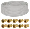 PremiumX 25 Meter Sat Koaxial Kabel 90dB Twin Mini, weiß + Produktbild-Vorschau 1