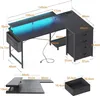 Scrivania ad angolo ODK 140x80cm Scrivania da gioco a LED Anteprima dell’immagine prodotto 3
