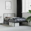 vidaXL Detská posteľ s čelom kovová čierna 90x190 cm Náhľad obrázku produktu 4