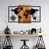 Wallity, World Map 1-L, Wanddeko, Nussbaum, Metall, 70 x Produktbild-Vorschau 2