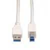 VALUE USB 3.2 Gen 1 Kabel, Typ A-B, weiß, 0,8 m Produktbild-Vorschau 2