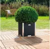 Rattan-Pflanzkübel mit Alubeschlägen Anthrazit 46 x 46 x 46 Produktbild-Vorschau 6