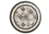 A round mosaic tabletop with a geometric pattern. Náhled obrázku produktu