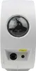 A white projector device with a circular lens at the top and two smaller openings at the bottom. Produktbild-Vorschau