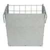 A galvanized metal hay feeder with a wire grate top, shown from the front against a white background. Podgląd zdjęcia produktu
