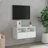 vidaXL Szafka wisząca pod TV biała 60x30x30 cm materiał Podgląd zdjęcia produktu 3