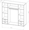 Kleiderschrank Valencia - 206x60x195cm - 4 Türen und 4 Produktbild-Vorschau 9