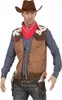 Braune Cowboy Weste mit Fransen im Wildleder Look Größe: Produktbild-Vorschau 4