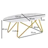 Couchtisch 120x40x60 cm mit Marmor Optik Weiß, Produktbild-Vorschau 4