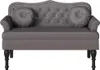 vidaXL lavica Chesterfield s vankúšmi sivá 120,5 x 65 x 75 Náhľad obrázku produktu 4