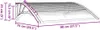 A diagram showing the dimensions of a door canopy. Produktbild-Vorschau