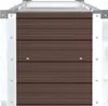 A front view of a brown metal raised garden bed with silver metal framing. Produktbild-Vorschau