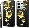A collage showing the front and back of a phone case with a butterfly design. Produktbild-Vorschau