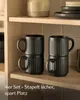 Cosumy 4er Cappuccino Tassen Set Schwarz – 200ml Kaffee Produktbild-Vorschau 2