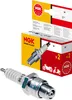 A product shot of NGK spark plugs with their packaging. Produktbild-Vorschau