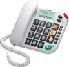 A white corded telephone with large buttons and a screen, placed on a white background. Náhled obrázku produktu