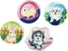 A collage of four small plates, each featuring a different cartoon animal. Produktbild-Vorschau