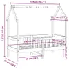Kinderbett Hausbett Wachsbraun 70x140 cm Kiefer Produktbild-Vorschau 7