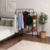 Relaxdays kledingrek op wielen, met dubbele stangen, zwart Productafbeelding-voorbeeld 2