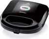 A black sandwich maker is shown from a slightly elevated front-left angle on a white background. Produktbild-Vorschau