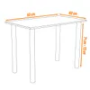 A line drawing of a table with dimensions indicated by orange lines and text. Produktbild-Vorschau