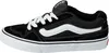 A side view of a black and white Vans sneaker. Voir les images du produit