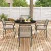 Merax Gartenmöbel Set aus Rattan mit rundem Glastisch und 4 Produktbild-Vorschau 3