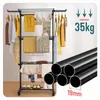 VOUNOT® 4 Ebenen Wäscheständer Turm mit Rollen 125x62x173 Produktbild-Vorschau 7