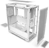 An exploded view of a white computer case, showing its internal components and removable panels. Podgląd zdjęcia produktu