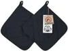 2er Set Topflappen aus Baumwolle, 24x24 cm, schwarz Produktbild-Vorschau 1