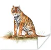 MuchoWow® Poster Tiger - Gras - Malerei 30x30 cm - Produktbild-Vorschau 1