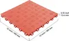 A single red interlocking garage floor tile is shown from a slightly elevated diagonal angle. Náhled obrázku produktu