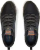 A top-down view of a pair of navy and orange Skechers trail running shoes against a white background. Produktbild-Vorschau