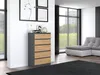 VBChome Kommode mit 5 Schubladen 70 x 40 x 110 cm Eiche Produktbild-Vorschau 5