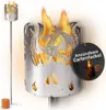 Gartenfackel für draußen Motiv Drache - Rost - Set: Produktbild-Vorschau 1