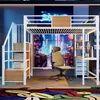MODFU Hochbett 140 × 200 mit Matratze,Jugendbett mit LED Produktbild-Vorschau 2