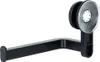 A black toilet paper holder with a suction cup mount, shown against a white background. Produktbild-Vorschau